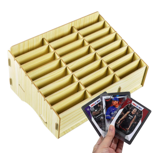 Alternative view of Graded Card Storage Wooden Display Stand with Compartments
